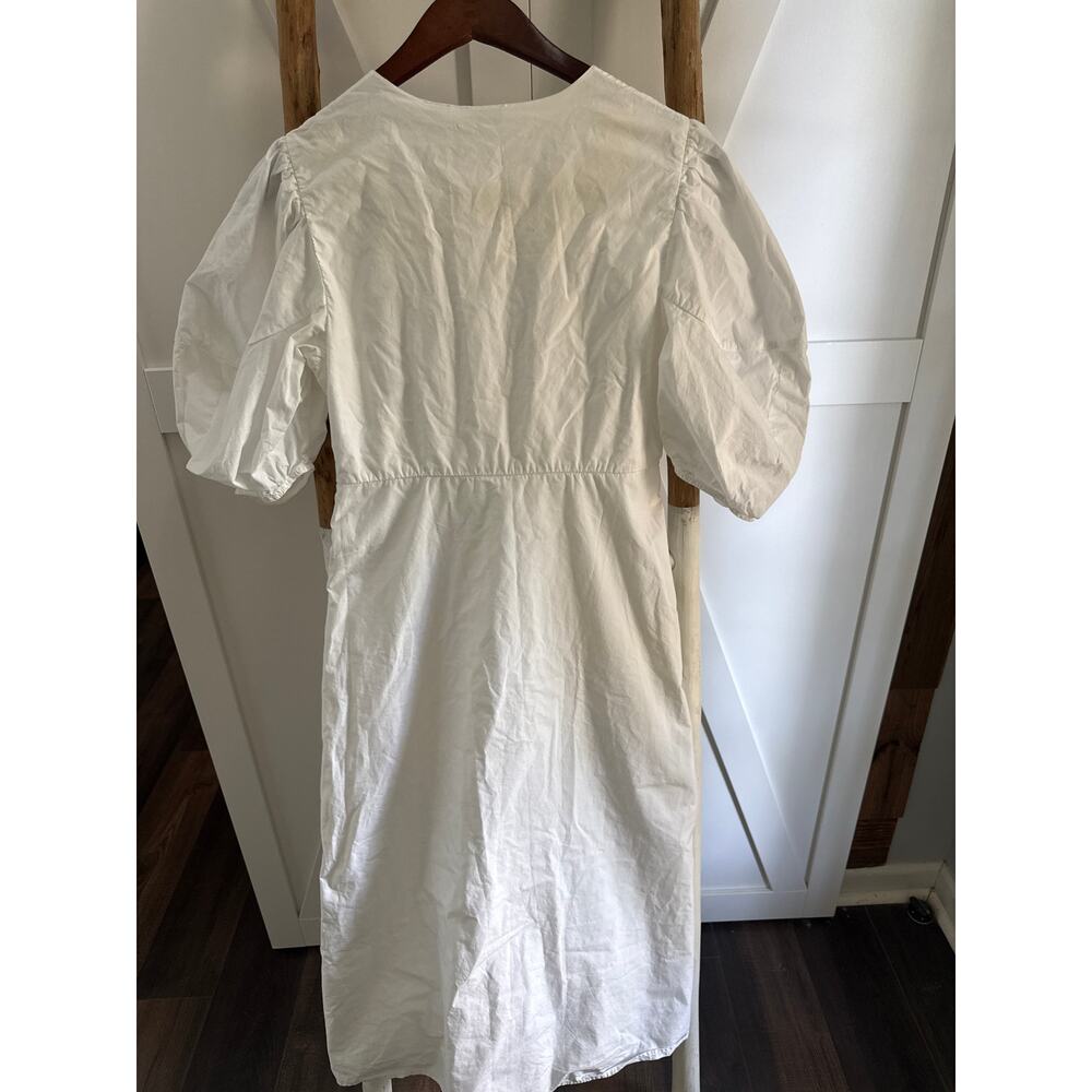 RHODE Greer Dress SZ 10 Cutout Midi Short Sleeve Crisp White - Picture 6 of 6